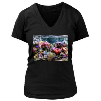 Underwater World Women's Deep V-Neck TShirt