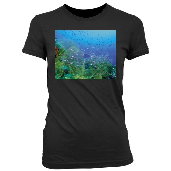 Underwater World Women's Junior Cut Crewneck T-Shirt