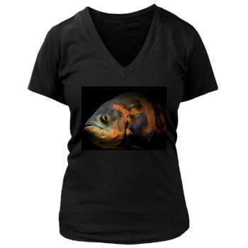 Underwater World Women's Deep V-Neck TShirt