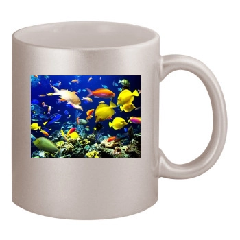 Underwater World 11oz Metallic Silver Mug