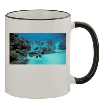 Underwater World 11oz Colored Rim & Handle Mug