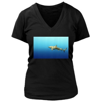 Underwater World Women's Deep V-Neck TShirt