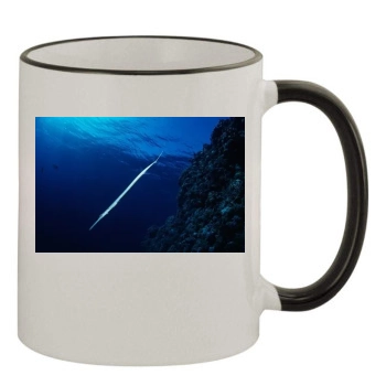 Underwater World 11oz Colored Rim & Handle Mug