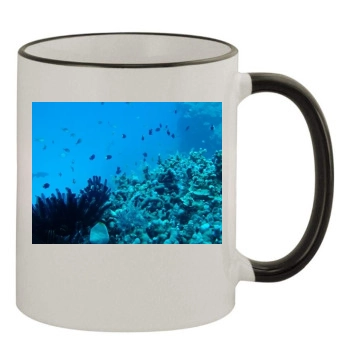 Underwater World 11oz Colored Rim & Handle Mug