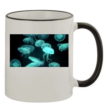 Underwater World 11oz Colored Rim & Handle Mug