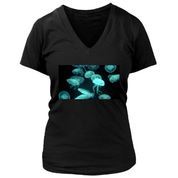 Underwater World Women's Deep V-Neck TShirt