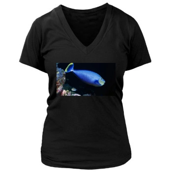 Underwater World Women's Deep V-Neck TShirt