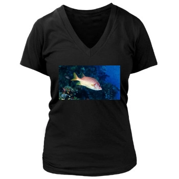 Underwater World Women's Deep V-Neck TShirt