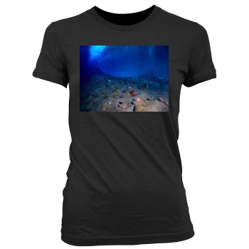 Underwater World Women's Junior Cut Crewneck T-Shirt