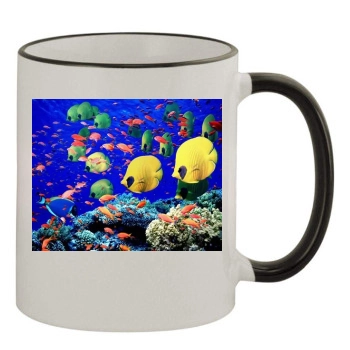 Underwater World 11oz Colored Rim & Handle Mug