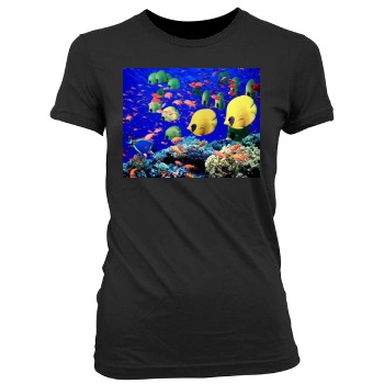 Underwater World Women's Junior Cut Crewneck T-Shirt