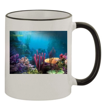 Underwater World 11oz Colored Rim & Handle Mug