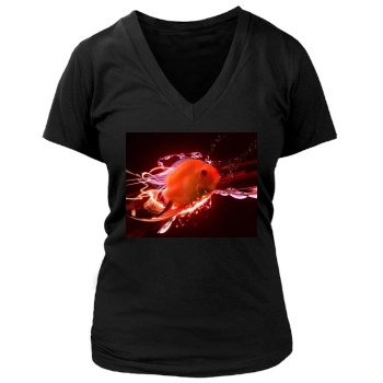 Underwater World Women's Deep V-Neck TShirt