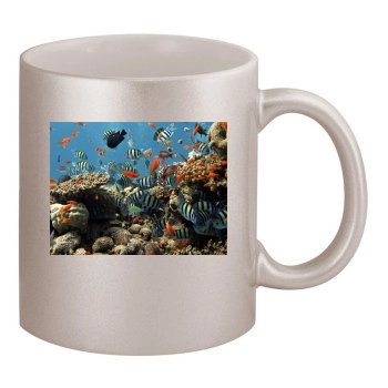 Underwater World 11oz Metallic Silver Mug