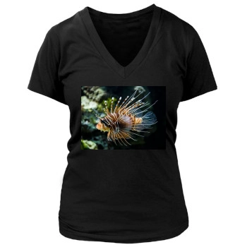 Underwater World Women's Deep V-Neck TShirt