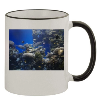 Underwater World 11oz Colored Rim & Handle Mug