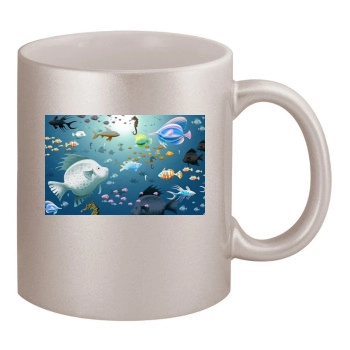 Underwater World 11oz Metallic Silver Mug