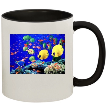 Underwater World 11oz Colored Inner & Handle Mug