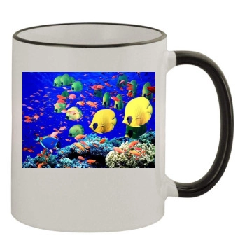 Underwater World 11oz Colored Rim & Handle Mug