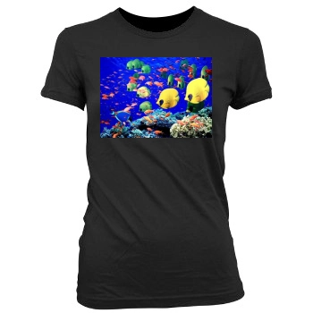 Underwater World Women's Junior Cut Crewneck T-Shirt