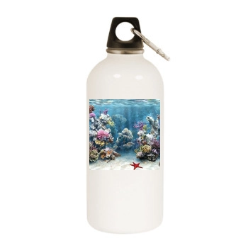 Underwater World White Water Bottle With Carabiner