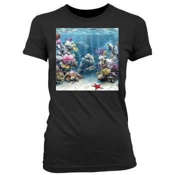 Underwater World Women's Junior Cut Crewneck T-Shirt