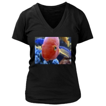 Underwater World Women's Deep V-Neck TShirt