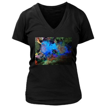 Underwater World Women's Deep V-Neck TShirt