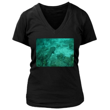 Underwater World Women's Deep V-Neck TShirt