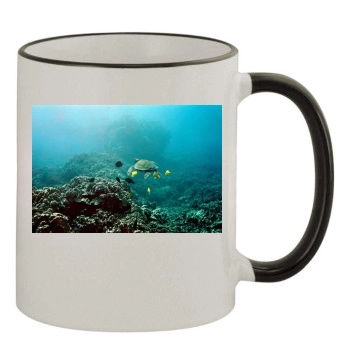 Underwater World 11oz Colored Rim & Handle Mug