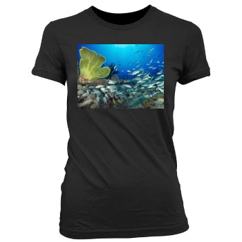 Underwater World Women's Junior Cut Crewneck T-Shirt