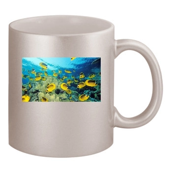 Underwater World 11oz Metallic Silver Mug