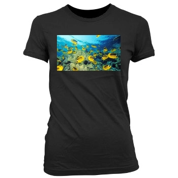 Underwater World Women's Junior Cut Crewneck T-Shirt