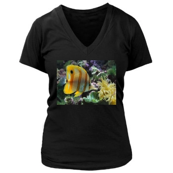 Underwater World Women's Deep V-Neck TShirt