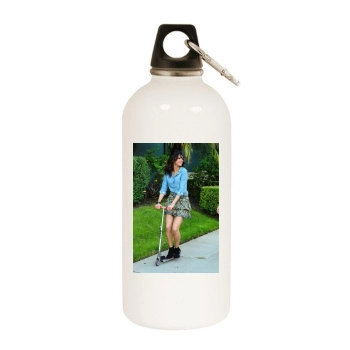 Selena Gomez White Water Bottle With Carabiner