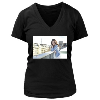 Selena Gomez Women's Deep V-Neck TShirt