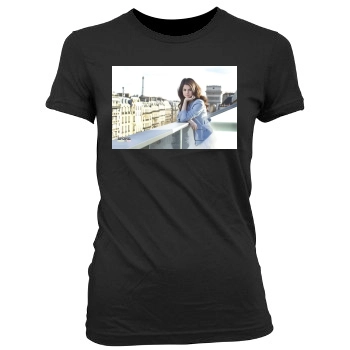 Selena Gomez Women's Junior Cut Crewneck T-Shirt