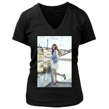 Selena Gomez Women's Deep V-Neck TShirt