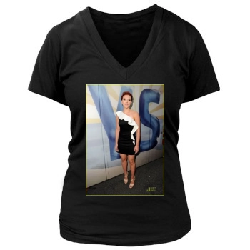 Scarlett Johansson Women's Deep V-Neck TShirt