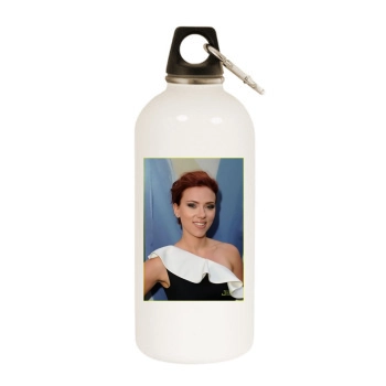 Scarlett Johansson White Water Bottle With Carabiner