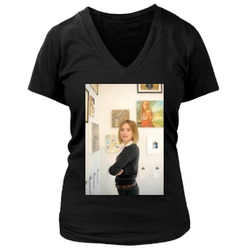 Scarlett Johansson Women's Deep V-Neck TShirt