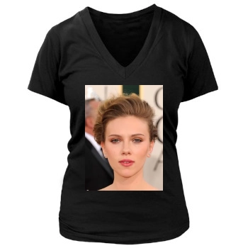 Scarlett Johansson Women's Deep V-Neck TShirt