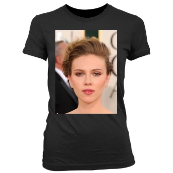 Scarlett Johansson Women's Junior Cut Crewneck T-Shirt