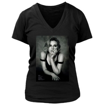 Scarlett Johansson Women's Deep V-Neck TShirt