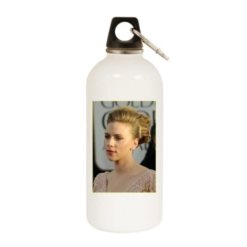 Scarlett Johansson White Water Bottle With Carabiner