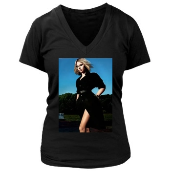 Scarlett Johansson Women's Deep V-Neck TShirt