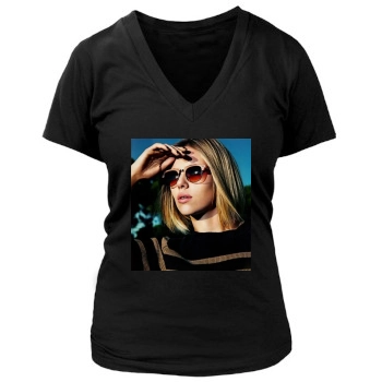 Scarlett Johansson Women's Deep V-Neck TShirt