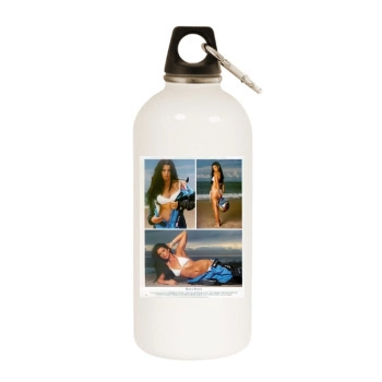 Famke Janssen White Water Bottle With Carabiner