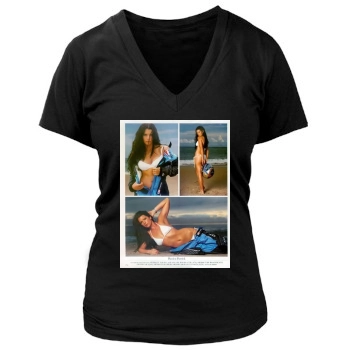 Famke Janssen Women's Deep V-Neck TShirt