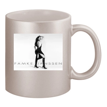 Famke Janssen 11oz Metallic Silver Mug